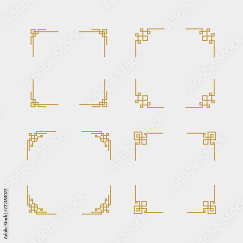 Chinese Frame Set. Geometric Oriental frame set. (ID: 722163022)