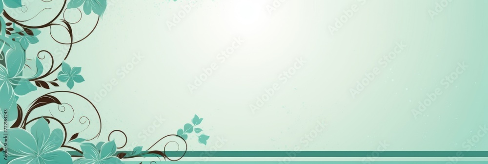 Mint illustration style background very large blank area