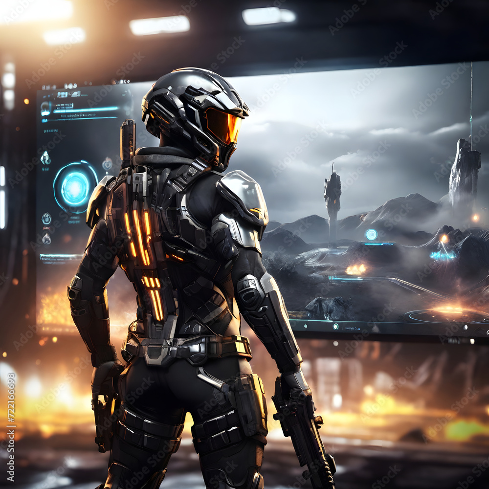 Fototapeta premium Videogame Character Robot