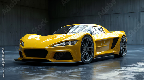 3d render of a beautiful sports car, generative ai