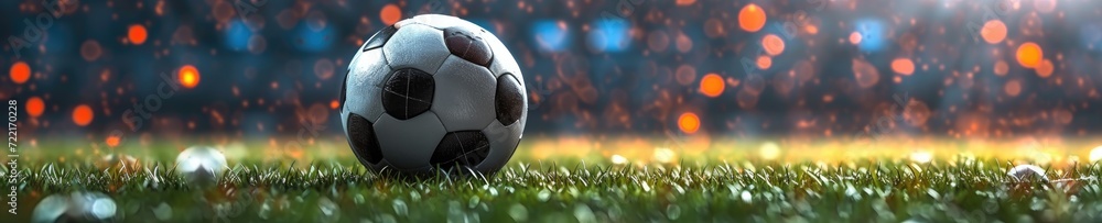 Fototapeta premium Football on world tournament for banner. champion tournament banner. Generative AI