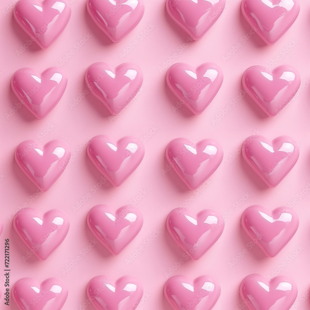 Capture the essence of love with this seamless aesthetic pattern. Pink hearts on pastel background follow a minimal trend, making it an exquisite choice for Valentine's Day or wedding backgrounds.