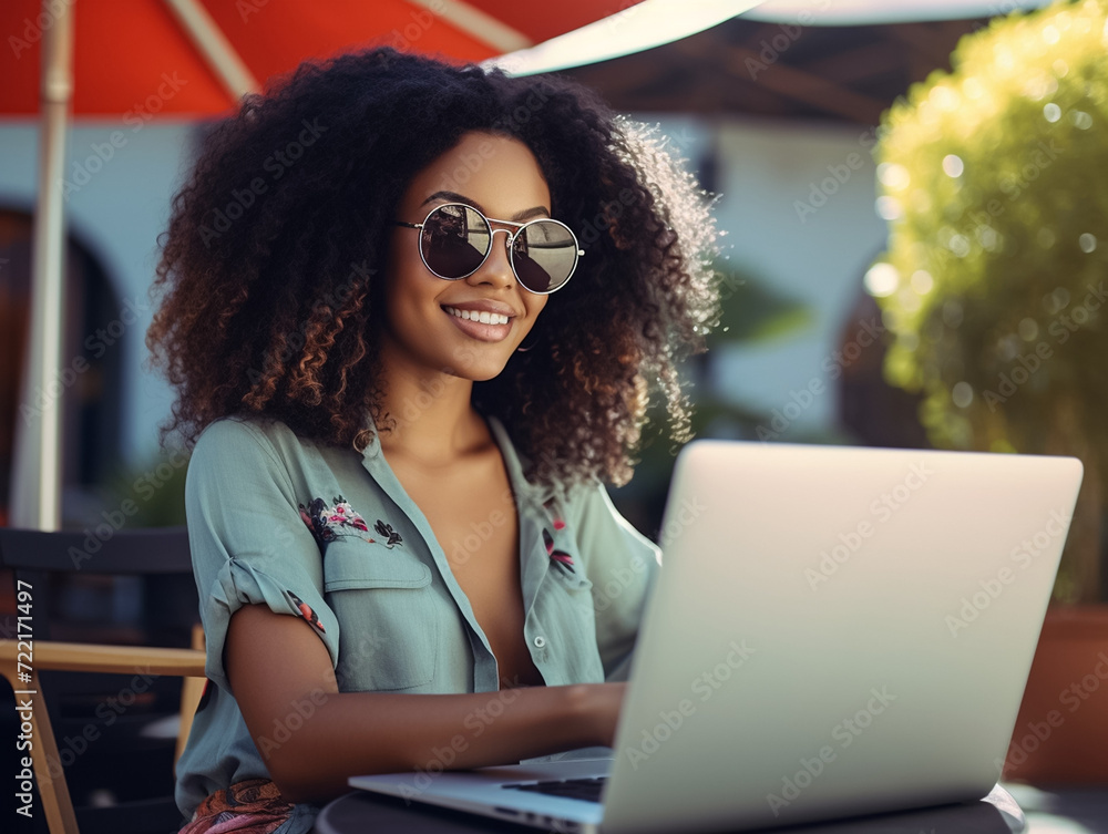 Digital Nomad Concept, Working and Traveling Simultaneously Digital Nomad Concept, Working and Traveling Simultaneously