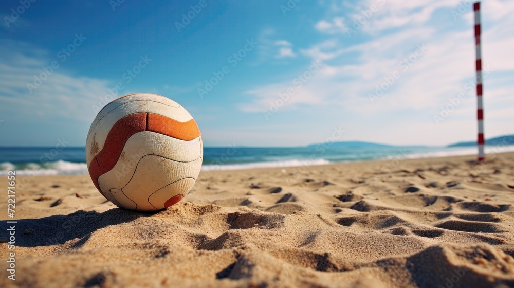 Play beach volleyball on the sandy shore and enjoy the summertime
