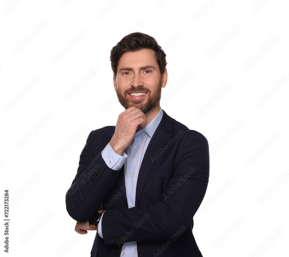 Portrait of smiling man on white background. Lawyer, businessman, accountant or manager Portrait of smiling man on white background. Lawyer, businessman, accountant or manager