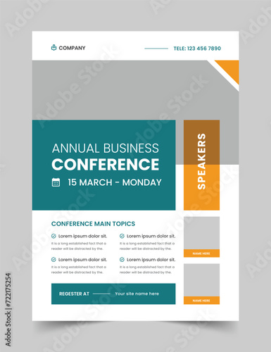 Elegant Corporate Business Conference Flyer Template, Brochure Template, vector template