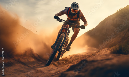 Mountain bike, extreme sports, adventure concept