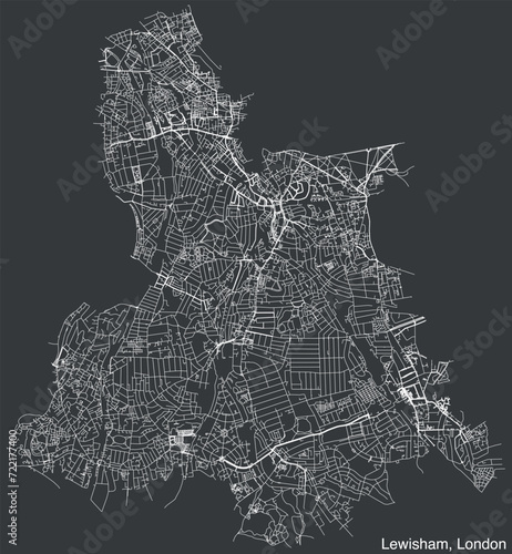 Street roads map of the BOROUGH OF LEWISHAM, LONDON