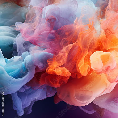 Abstract swirls of smoke in various colors.