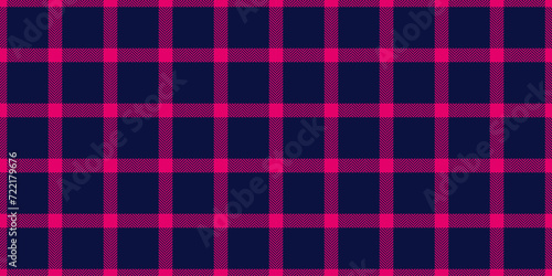 Individuality plaid textile pattern, 1940s check background texture. Birthday vector fabric seamless tartan in pink and dark colors.