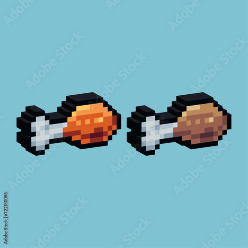 
Isometric Pixel art 3d of raw meat icon for items asset. meat icon on pixelated style.8bits perfect for game asset or design asset element for your game design asset.