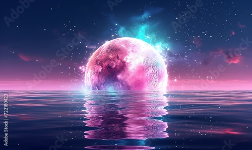 Fantasy romantic moon  abstract magic background