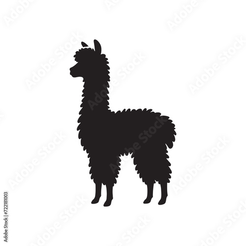 Cozy Companions: Alpaca Silhouette Collection Capturing the Heartwarming Presence of These Gentle Creatures - Alpaca Illustration - Alpaca Vector - Animal Silhouette
