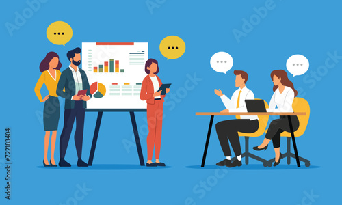 The business team, comprised of skilled professionals and innovators, is enthusiastically presenting their well-developed business proposal to a group of potential investors