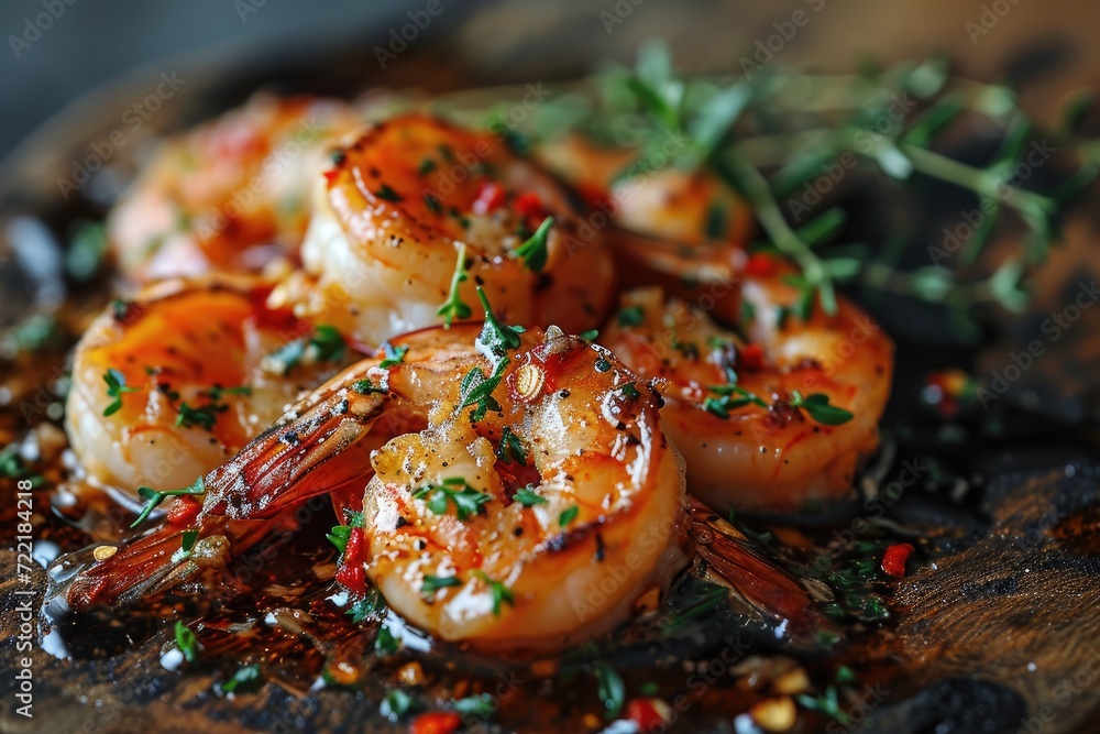 A mouthwatering seafood platter, brimming with succulent scampi shrimp and aromatic herbs, awaits on a bed of flavorful spices and shells, promising a delectable experience for any cuisine lover A mouthwatering seafood platter, brimming with succulent scampi shrimp and aromatic herbs, awaits on a bed of flavorful spices and shells, promising a delectable experience for any cuisine lover
