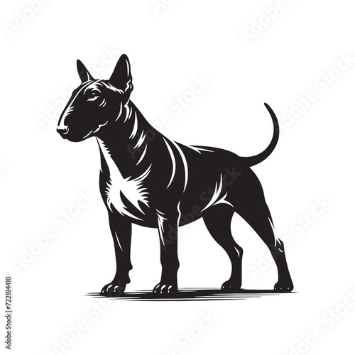 Foto Furry Friends in Shadows: Bull Terrier Silhouette Series Depicting the Playful B
