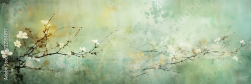 pistachio abstract floral background with natural grunge textures photo