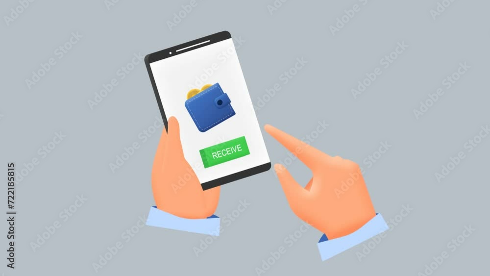Money remote sending and receiving. Hands are using smartphone to send and receive money. Loop video without background. Money remote sending and receiving. Hands are using smartphone to send and receive money. Loop video without background.
