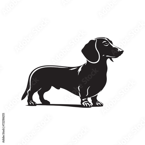 Regal Wiener Royalty: Dachshund Silhouette Set Showcasing the Majestic Postures and Royal Auras of these Noble Dogs - Dachshund Illustration - Dachshund Vector - Dog Silhouette 