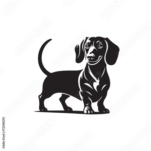 Elegant Ears and Tails  Dachshund Silhouette Showcase Highlighting the Distinctive Features of these Elegant Canine Companions - Dachshund Illustration - Dachshund Vector - Dog Silhouette 