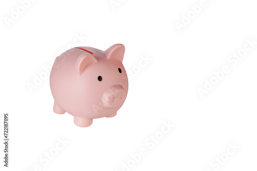 Piggy bank pig on isolated white background close up
