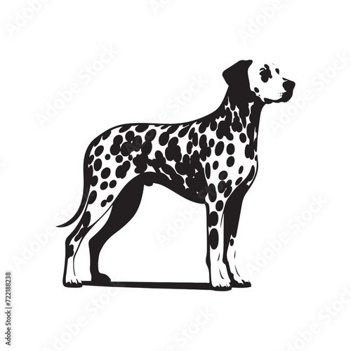 Dalmatian Silhouette Display  Showcasing the Beauty and Symmetry of the Beloved Spotted Canine - Dalmatian Illustration - Dalmatian Vector - Dog Silhouette 