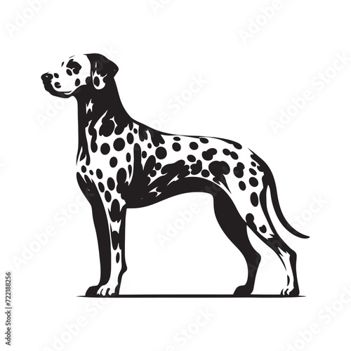 Dalmatian Silhouette Collection  Captivating Renditions of the Distinctive Canine Form - Dalmatian Illustration - Dalmatian Vector - Dog Silhouette 