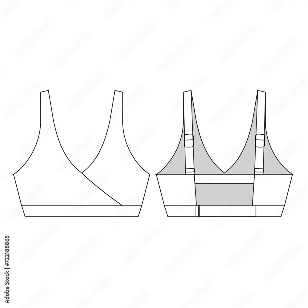 Vector template for women's Sports Bras Vector template for women's Sports Bras