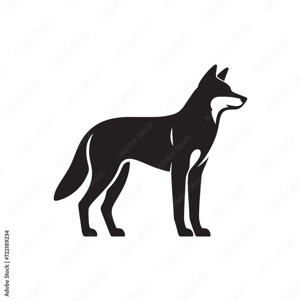 Dynamic Profiles: Dingo Silhouette Series Illustrating the Dynamic and Agile Movements of These Indigenous Canines - Dingo Illustration - Dingo Vector - Dog Silhouette
