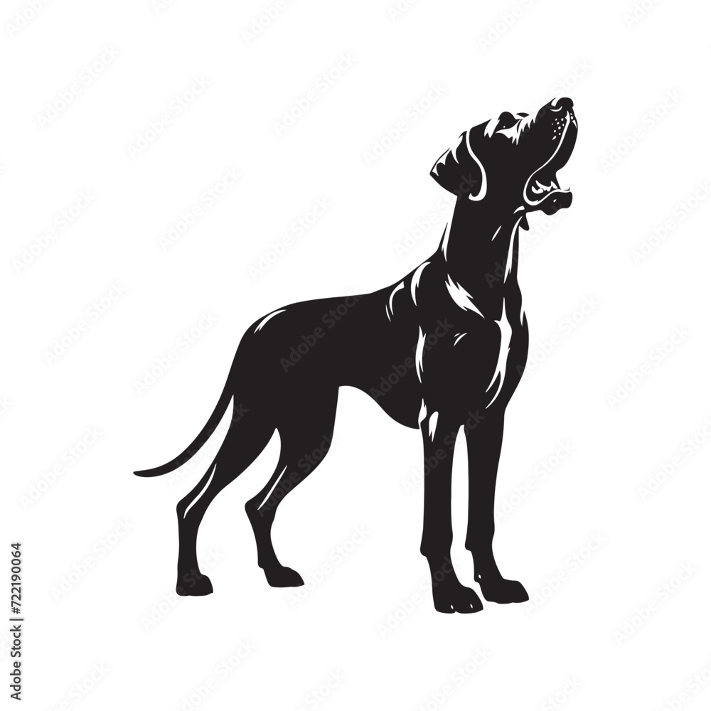 Fototapeta premium Silhouetted Splendor: Great Dane Silhouette Series Displaying the Splendid Profile of this Large and Elegant Dog Breed - Great Dane Illustration - Great Dane Vector - Dog Silhouette 