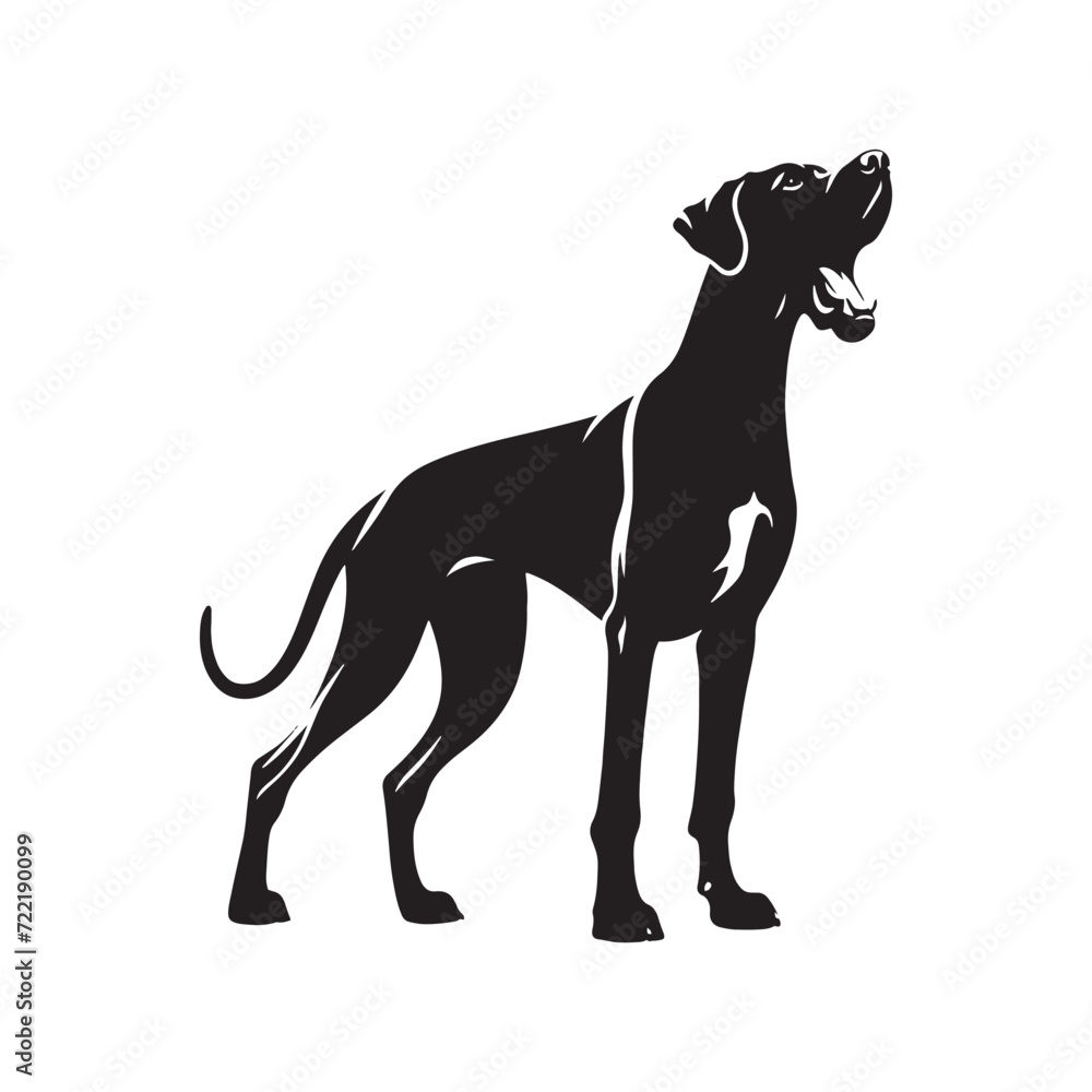 Serene Silhouetted Giants: A Collection of Great Dane Silhouettes Radiating Tranquility and Grandeur - Great Dane Illustration - Great Dane Vector - Dog Silhouette
