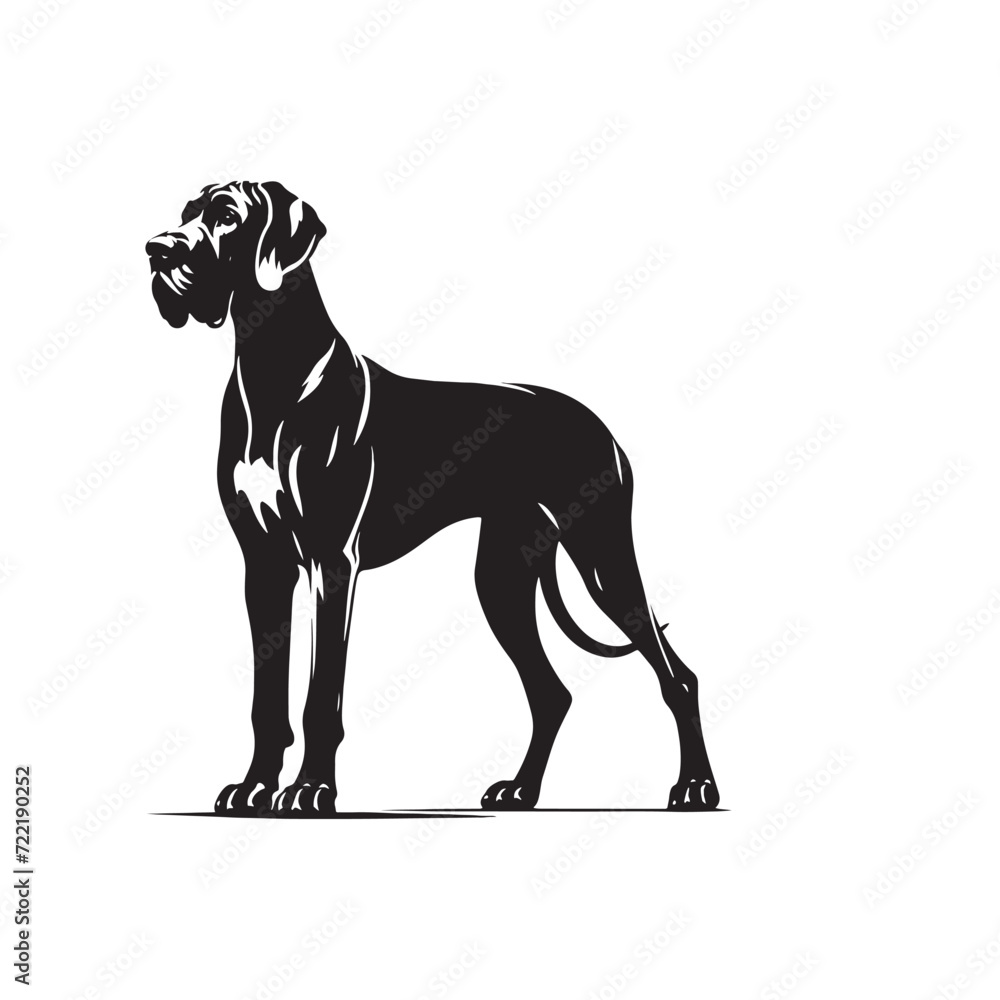 Majestic Canine Grace: A Collection of Great Dane Silhouettes Embodying Elegance and Strength - Great Dane Illustration - Great Dane Vector - Dog Silhouette
