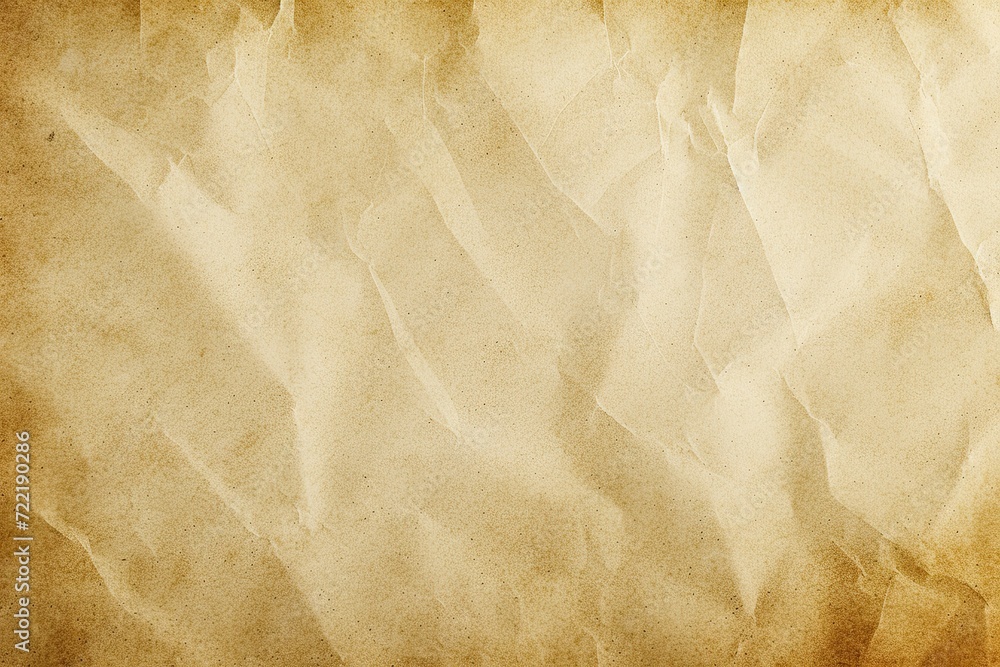 Beige parchment paper background. Amber old crumpled parchment texture. Old papyrus paper. Wallpaper - obrazy, fototapety, plakaty 