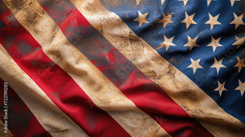 Obraz na płótnie Vintage American Flag Artwork, Politics, USA Rustic Generative AI w salonie