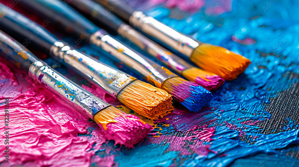 Obraz premium A Play of Colors and Brushes