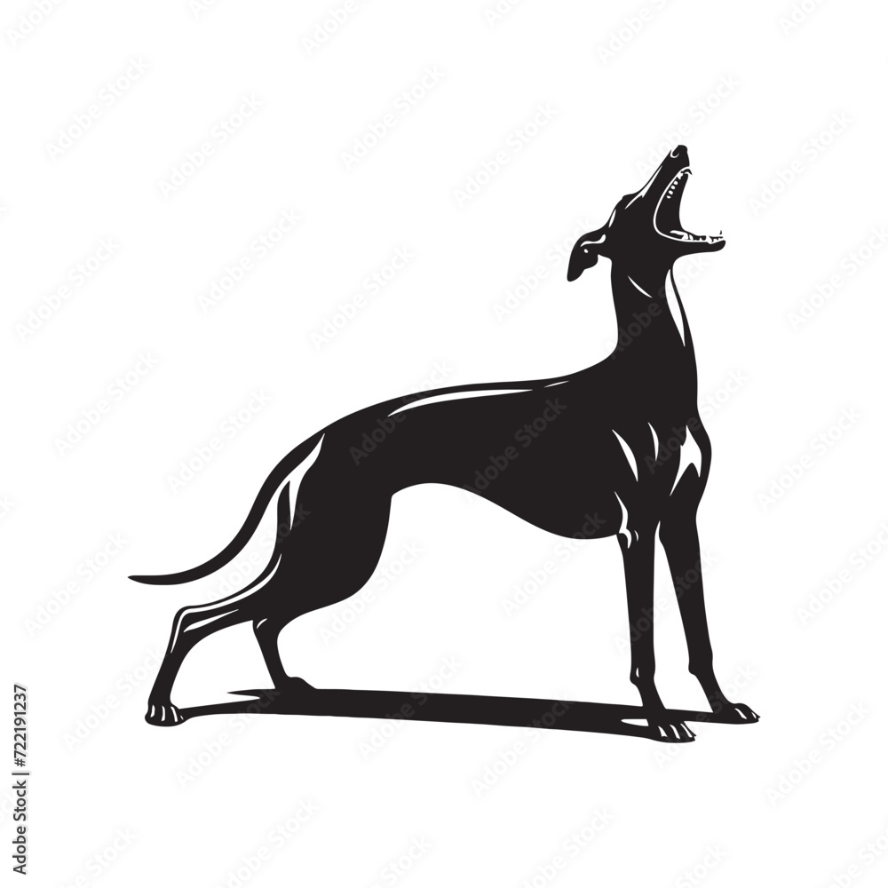 Fototapeta premium Sleek Silhouettes: Greyhound Silhouette Series Showcasing the Sleek and Streamlined Profile of Greyhounds - Greyhound Illustration - Greyhound Vector - Dog Silhouette 