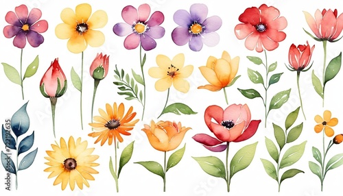 Floral Fantasy  Watercolor Illustration of Beautiful Flowers