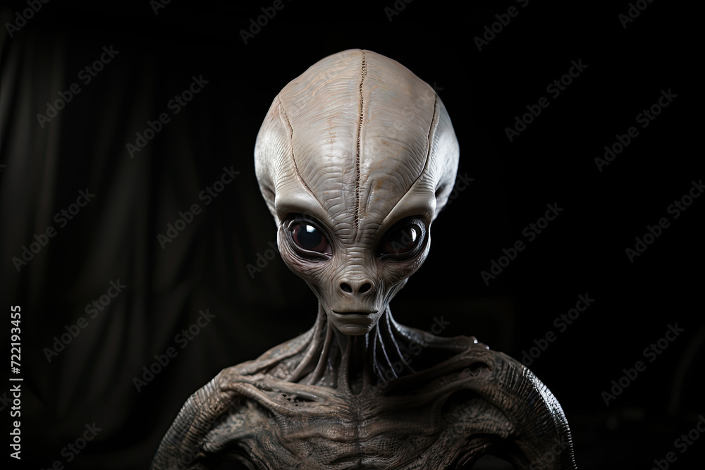 portrait of white alien on spaceship ufo in the dark portrait of white alien on spaceship ufo in the dark