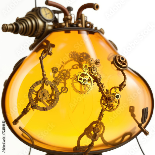 Pear in steampunk style. Abstract illustration. AI created.