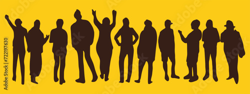 Vector silhouette of people watching a concert.