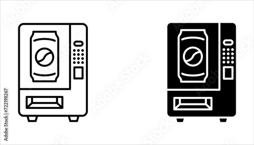 Vending machine icon set. Vending machine with snacks and drinks on white background