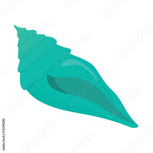 Vector flat illustration of sea shell. Underwater inhabitants of the seabed.