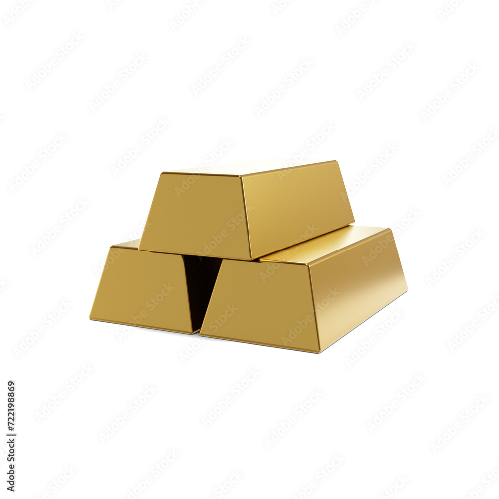 Gold Bars Isolated Transparent Background