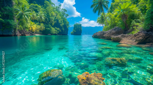 Crystal Lagoon Retreat. Exotic Underwater Beauty