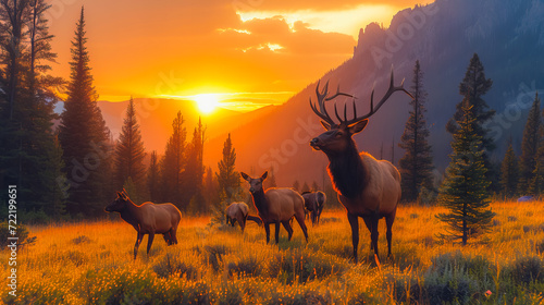 Deer Herd in the Heart of Yellowstone © EwaStudio