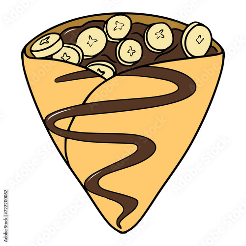 sweet banana crepes illustration isolated vector