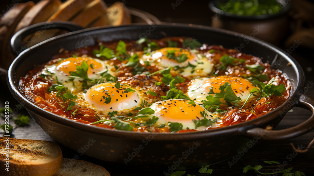 Homemade breakfast shakshuka