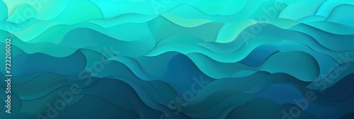 Teal gradient colorful geometric abstract circles and waves pattern background © Celina