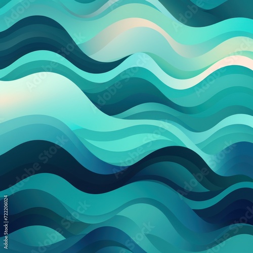 Teal gradient colorful geometric abstract circles and waves pattern background