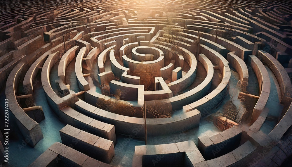 abstract illustrated labyrinth abstract illustrated labyrinth